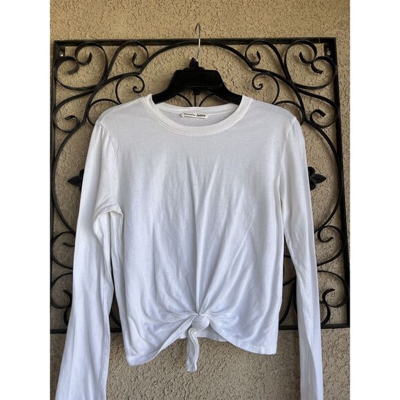 Reformation Long Sleeve Knotted Shirt - Size S/M - White - Picture 2 of 7